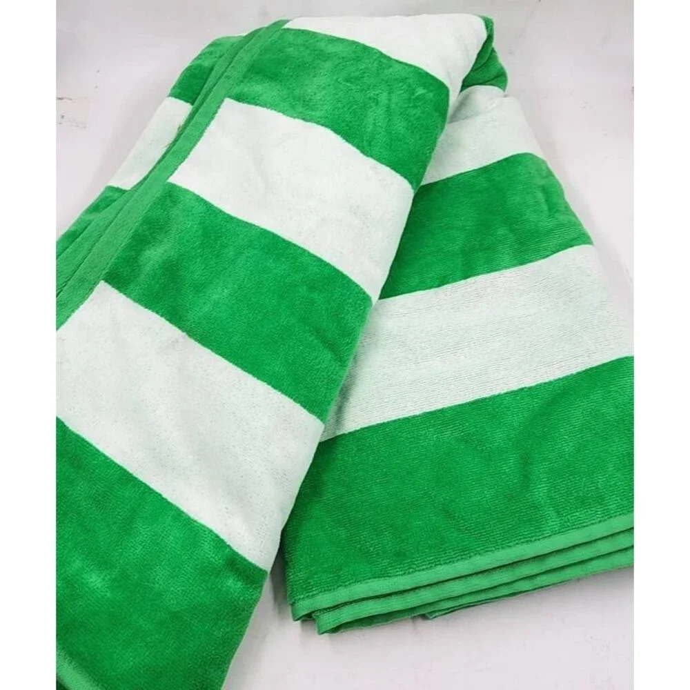 Aqua Striped Woven Beach Towel Unisex One Size Island Green